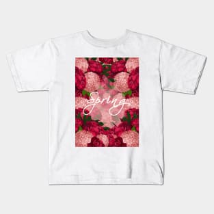 Blooming peonies and hydrangeas. Spring. Kids T-Shirt